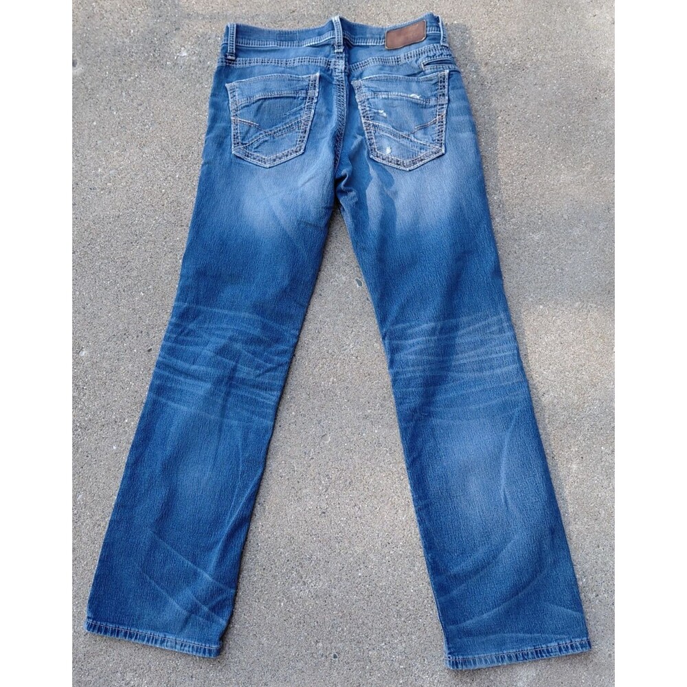 BKE Denim Jake Bootleg Jeans Mens 30R Blue Medium Wash Thick Stitch 5 Pockets